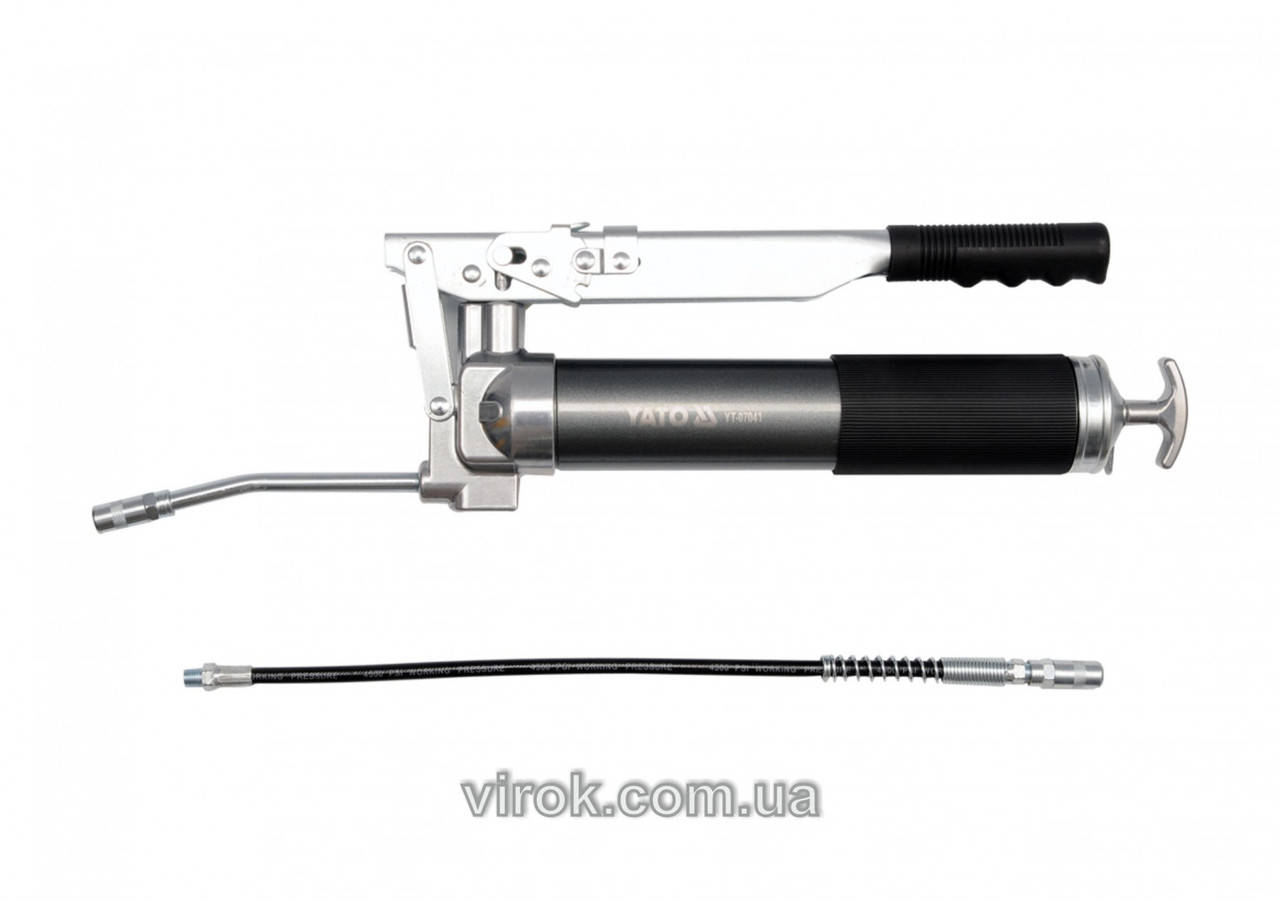 

Шприц мастильний з жорстк. і гнучк. аплікаторами YATO, 500 см³, 70 Mpa YT-07041