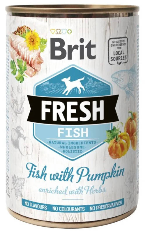 

Brit Fresh консервы для собак 400г (рыба с тыквой)