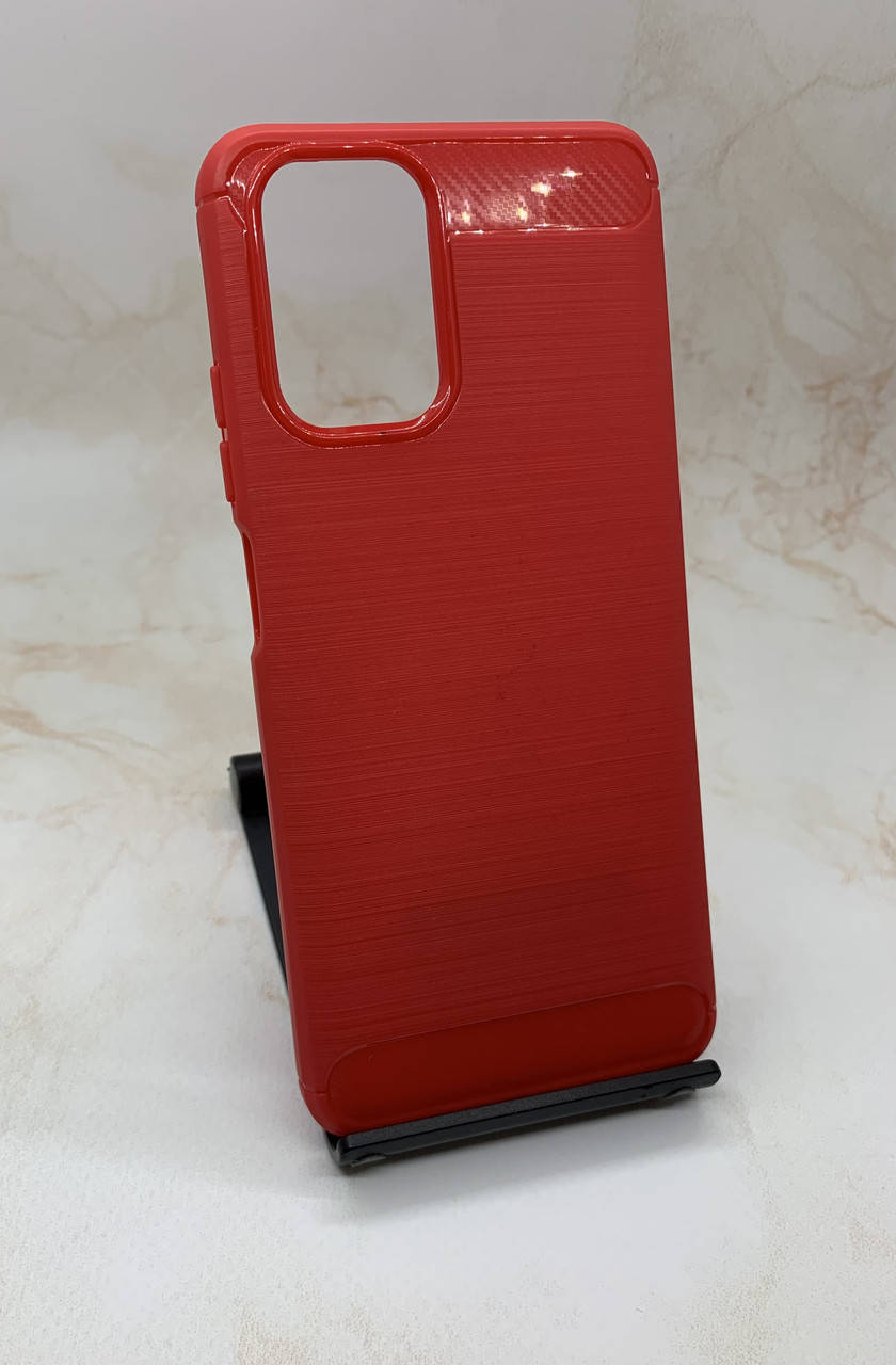 

Чехол силиконовый Xiaomi Redmi Note 10S матовый красный с рифленой структурой