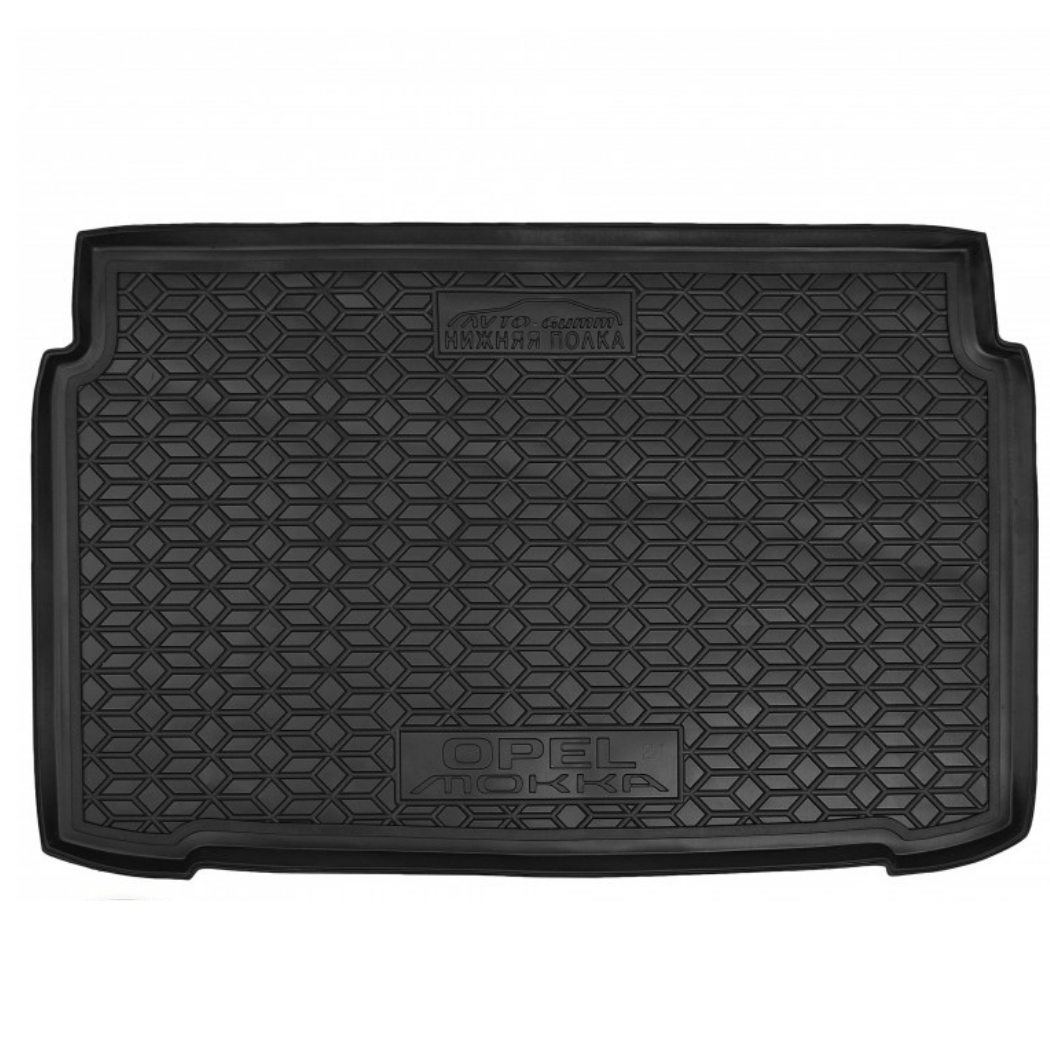 

Мягкий полиуретановый коврик в багажник Opel Mokka 2021 нижний/Опель Мока, Черный