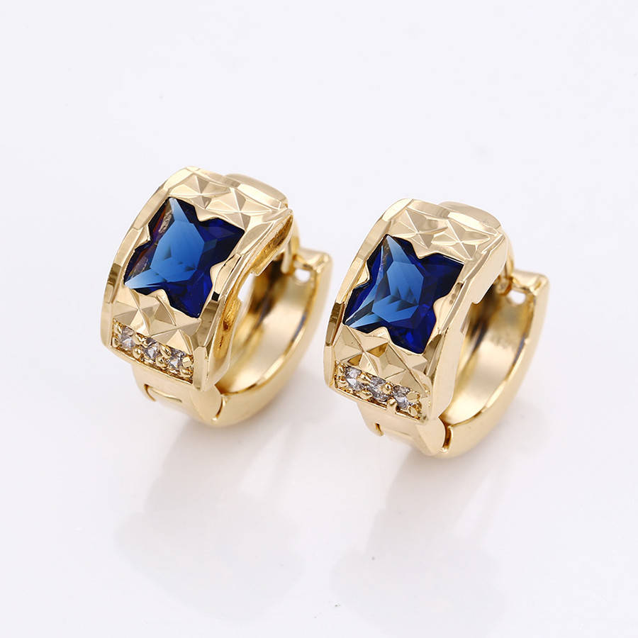 

Серьги с синим цирконием, медицинское золото Xuping, 18К