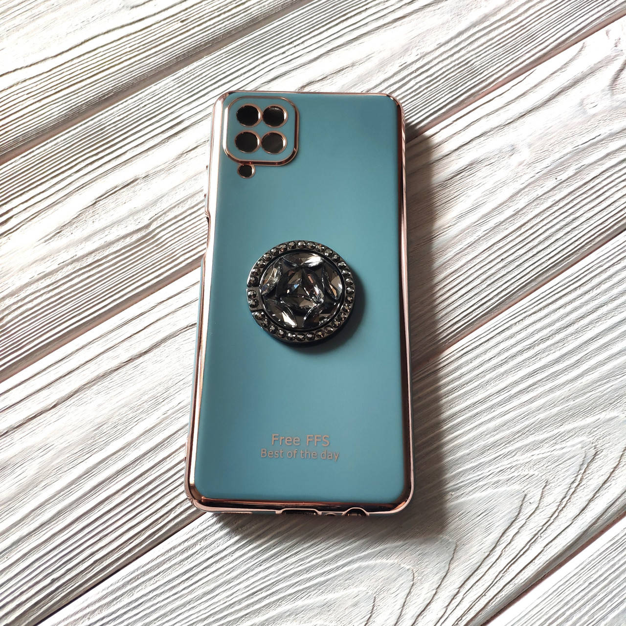 

Чехол Ring Stones для Samsung Galaxy A12 2021 / A125F силиконовый бампер серо-голубой