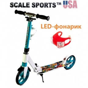

Детский двухколесный самокат SCALE SPORTS (SS-15) Тиффани + LED-фонарик, Бирюзовый