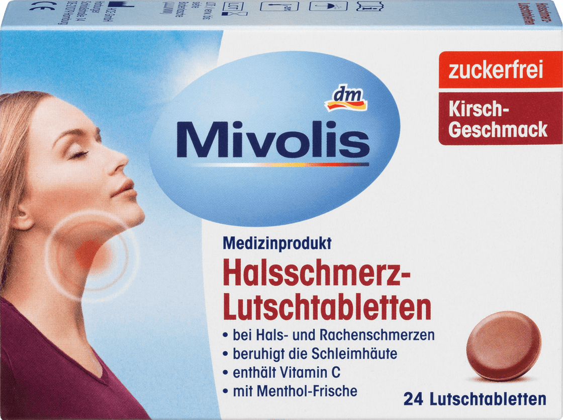 

Леденцы от боли в горле Mivolis Halsschmerz-Lutschtabletten, 24 шт