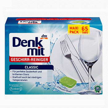 

Таблетки для посудомоечных машин Denkmit Classic 65 шт.