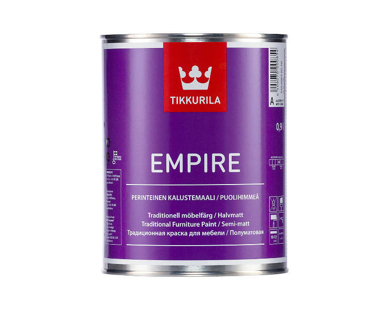 

Эмаль алкидная TIKKURILA EMPIRE для мебели база А 0,9л