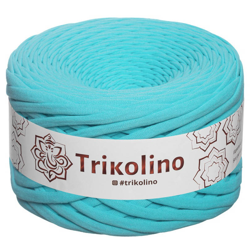 

Trikolino (Триколино) 7-9 мм 100 м ментол Трикотажная пряжа, нитки для вязания., Ментоловый