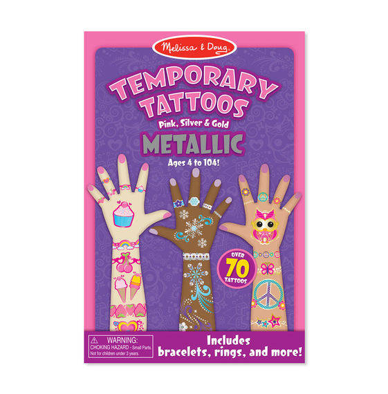 

Мои первые временные татуировки - Металлик, 130 шт., Melissa&Doug