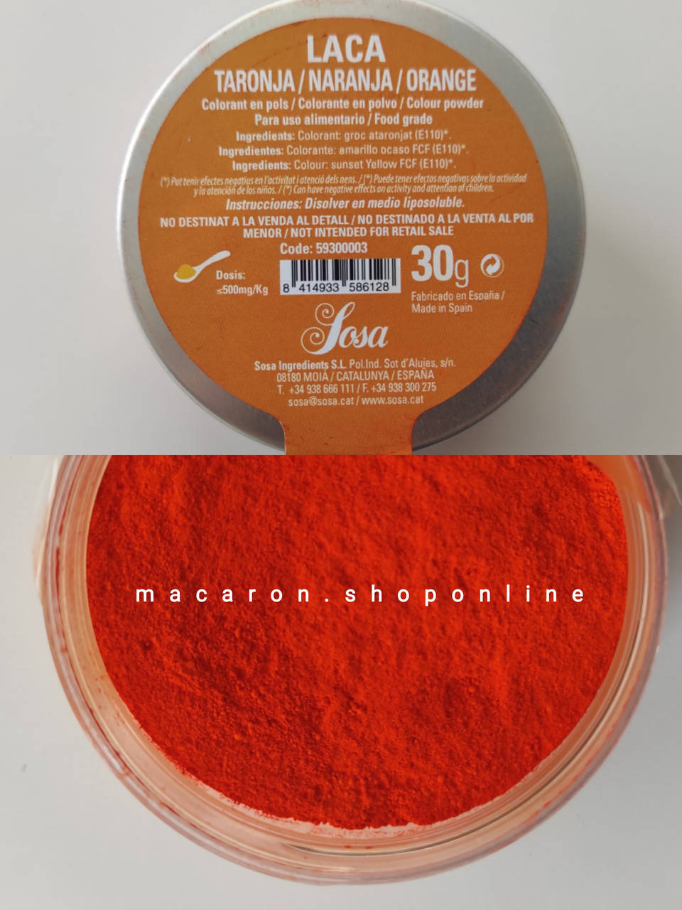 

5г Краситель оранжевый сухой жирорастворимый SOSA, Испания