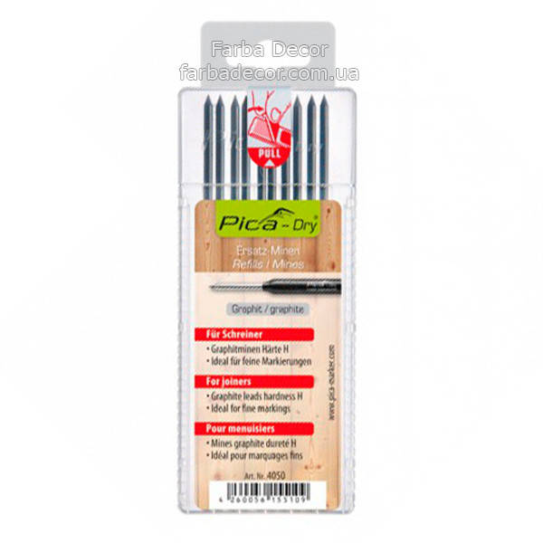 

Сменные грифели PICA Dry, специальная твердость H, графит (10 шт)