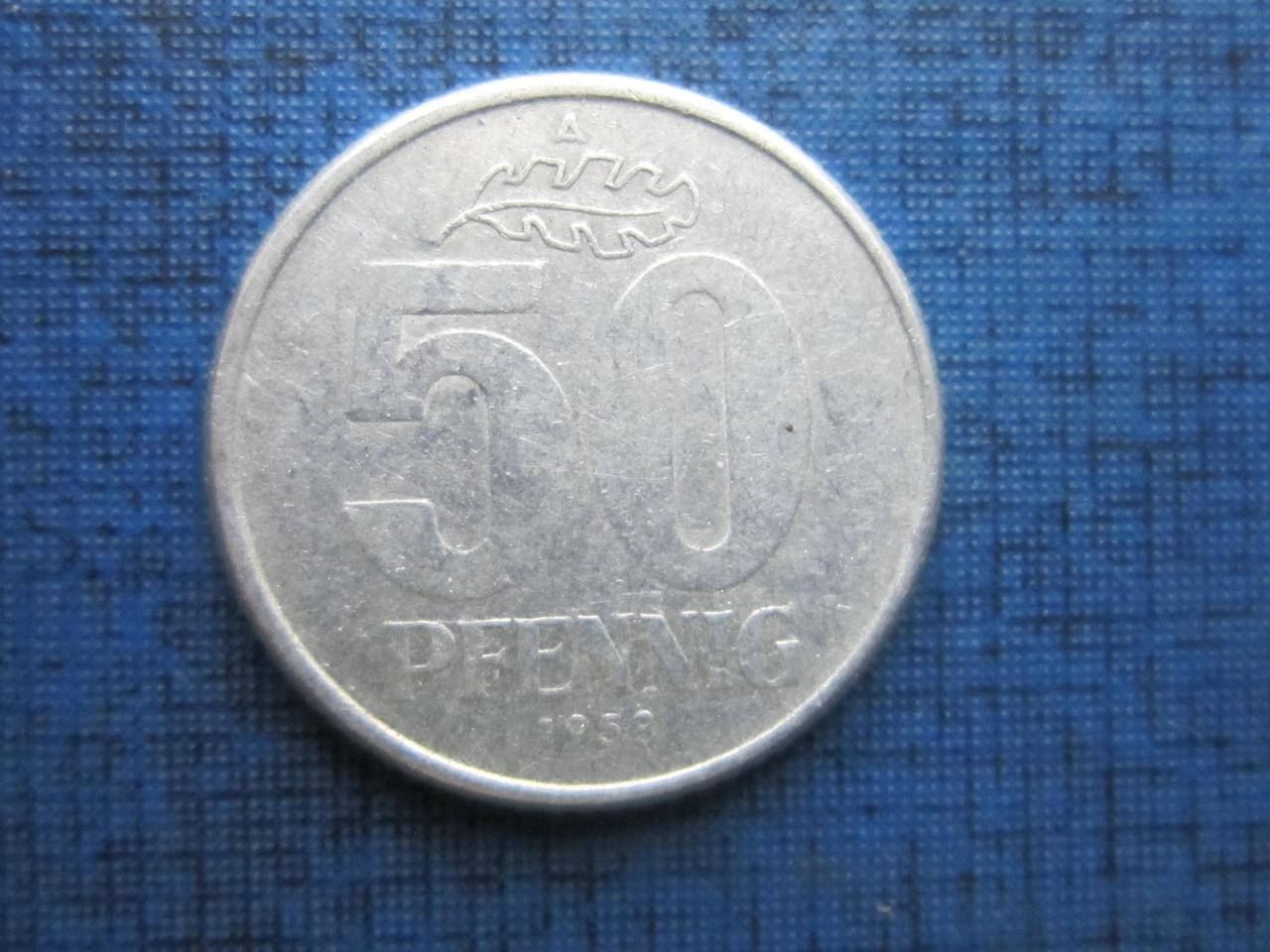 

Монета 50 пфеннигов Германия ГДР 1958 А