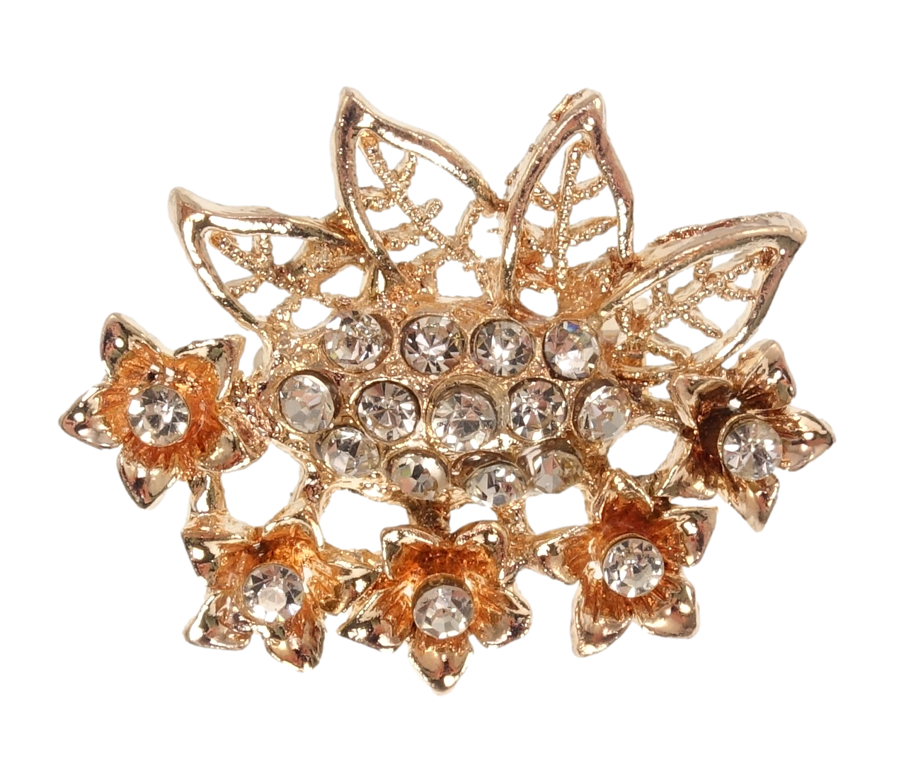 

Брошь "Цветочный орнамент с стразами"