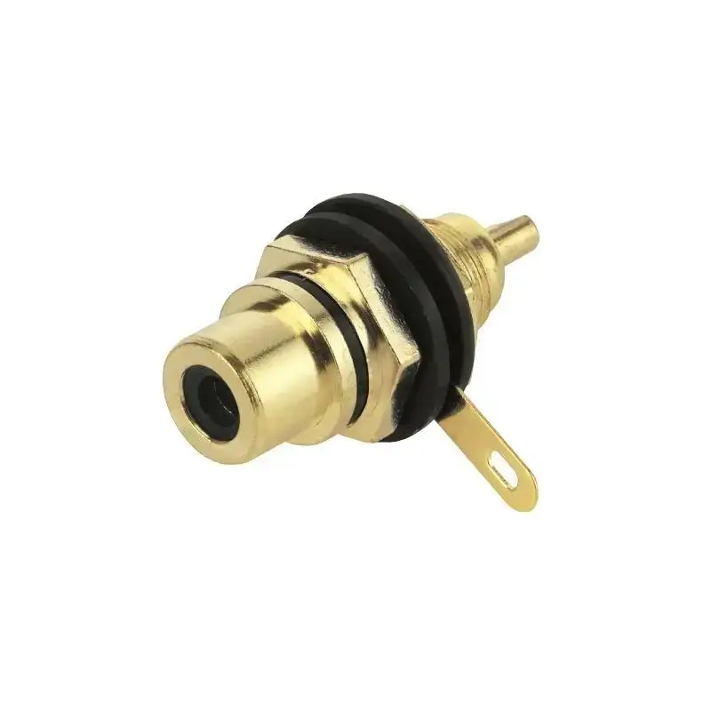 

Гнездо RCA монтажное, корпус металл, gold чёрное, Черный