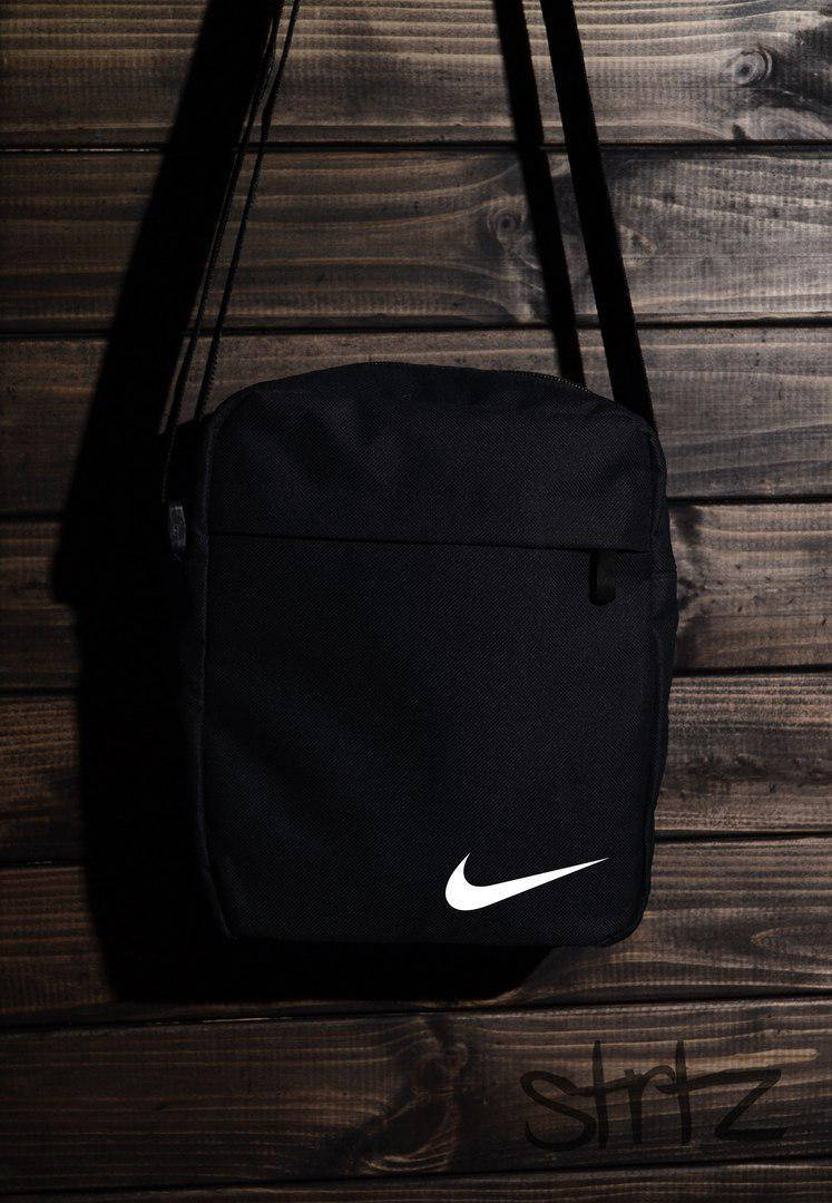 

Мужская/женская сумка через плечо/мессенджер/барсетка найк/Nike, черная, Черный