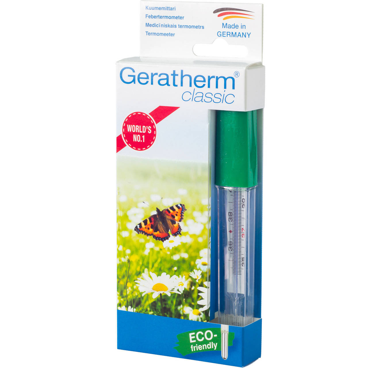 

Термометр стеклянный безртутный Geratherm Classic + Easy Flip