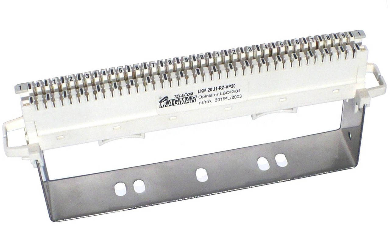 

Набор плинтов ZKM 20U1-RZ-VP020 из монтажного хомута и 20-парного размыкаемого врезного плинта (Польша)