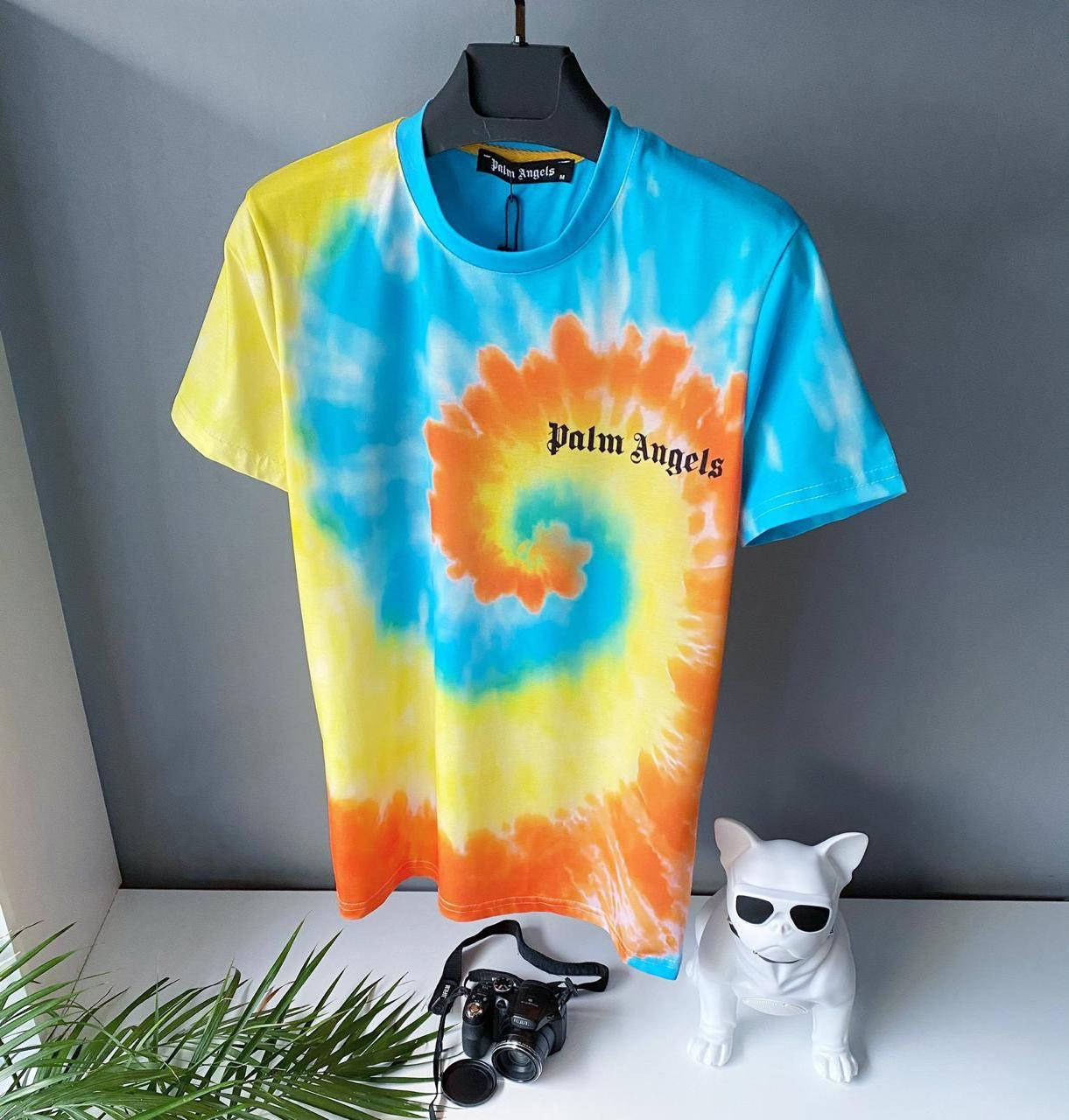 

Мужская стильная брендовая футболка (разноцветная) Palm Angels / Cotton , polyester M