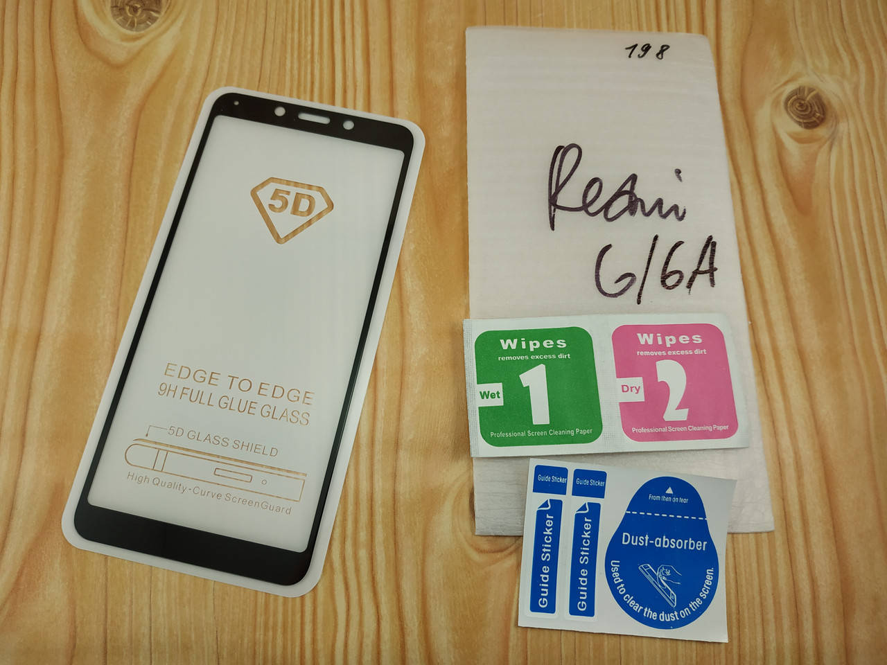 

5D full glue защитное стекло для Xiaomi Redmi 6A (black) полная проклейка, Черный
