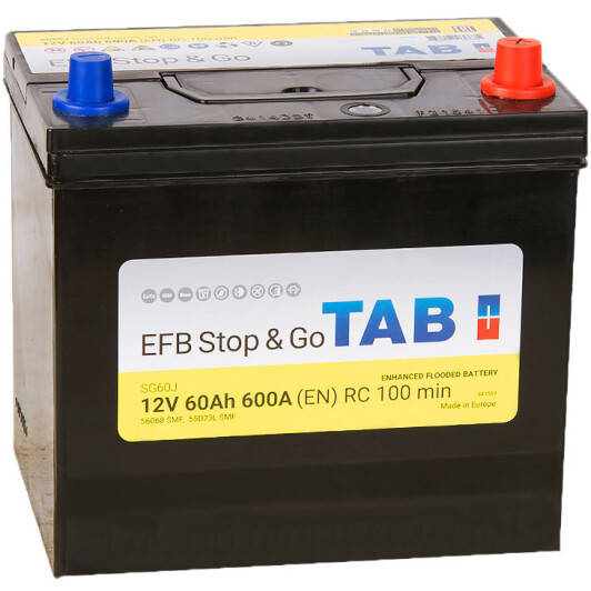 

Автомобильный аккумулятор TAB EFB JIS 60Ah 600A (0) (212 860)
