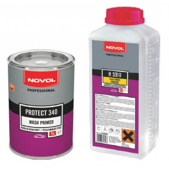 

Реактивный грунт - Wash primer Protect 340 1л+1л Novol, Красный