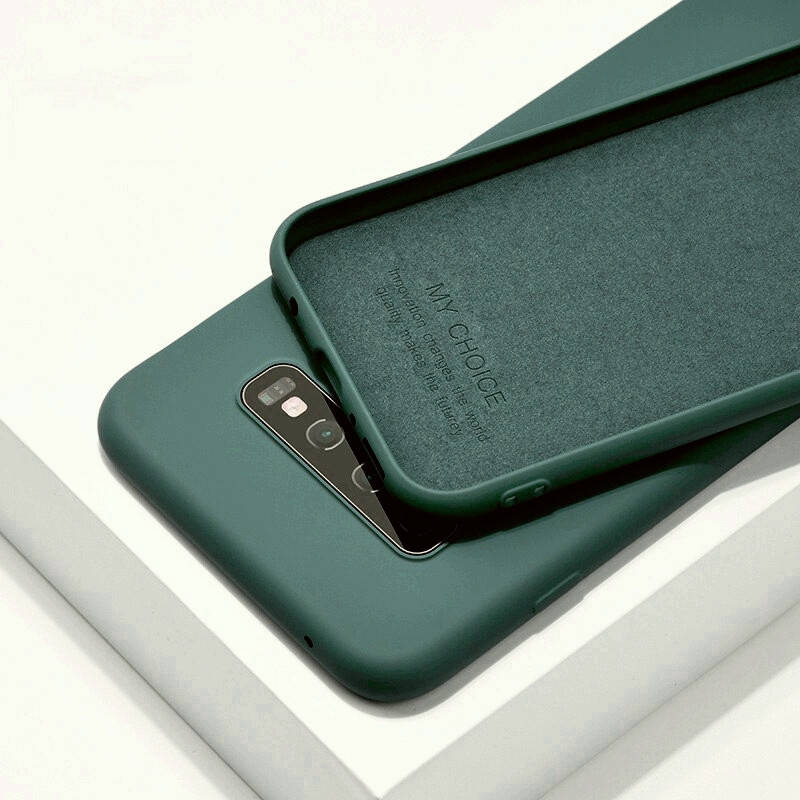 

Силиконовый чехол для Samsung Galaxy S10 Plus Зеленый микрофибра soft touch, Зелёный