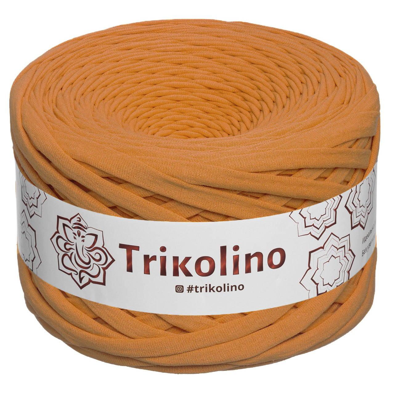 

Трикотажна пряжа Trikolino, ширина нитки 7-9 мм., довжина мотка 100 м., Гарбуз