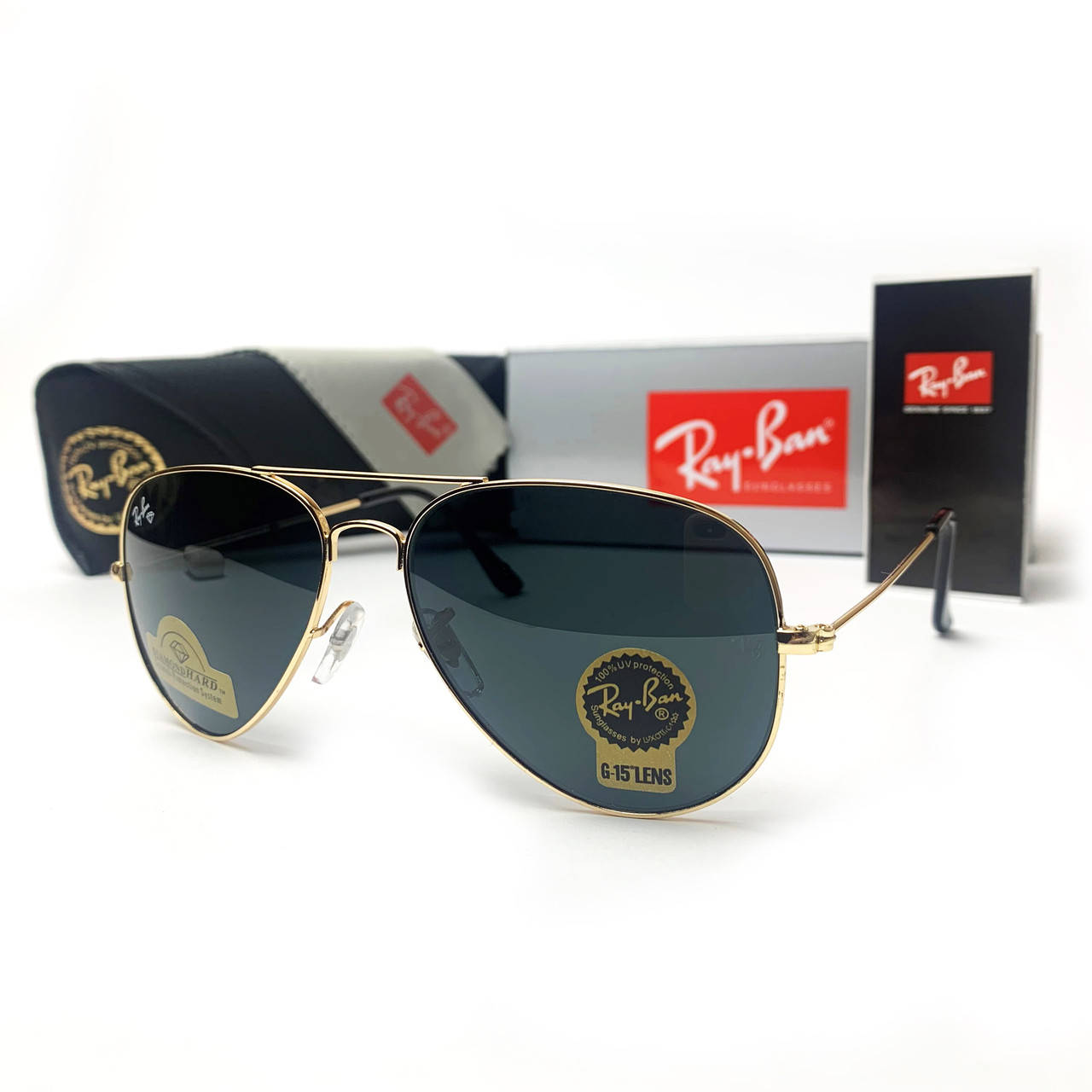

Солнцезащитные Очки R-B Aviator 3026 Капли High Минеральное Стекло, Золотистый