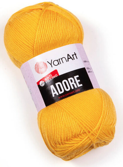 

Пряжа Adore Yarnart-355, Желтый