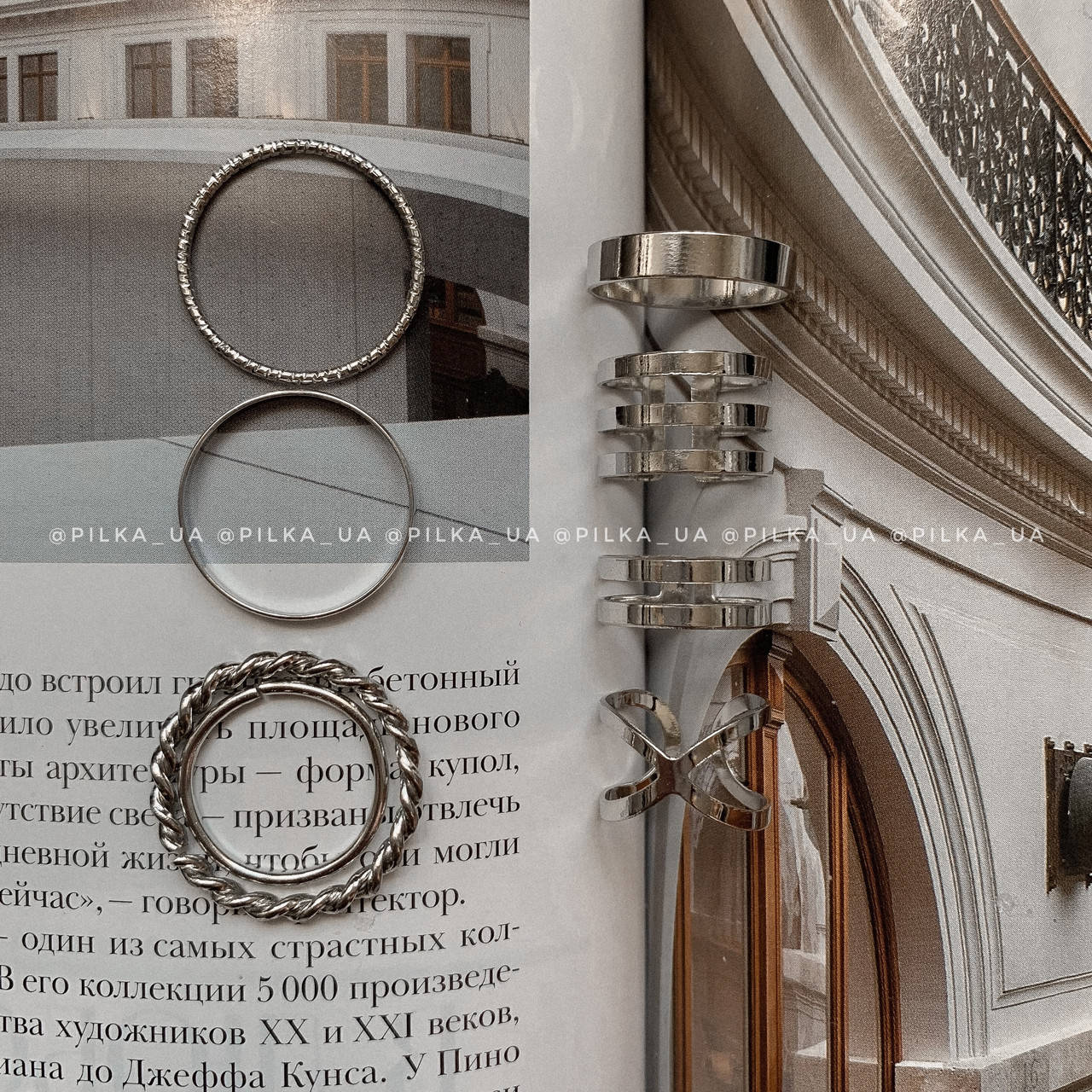 

Кольца серебро для фото маникюра Арт 10