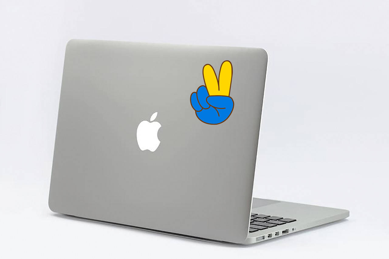 

Патриотическая наклейка на ноутбук / планшет "Жест победы. Украина" 10х7 см