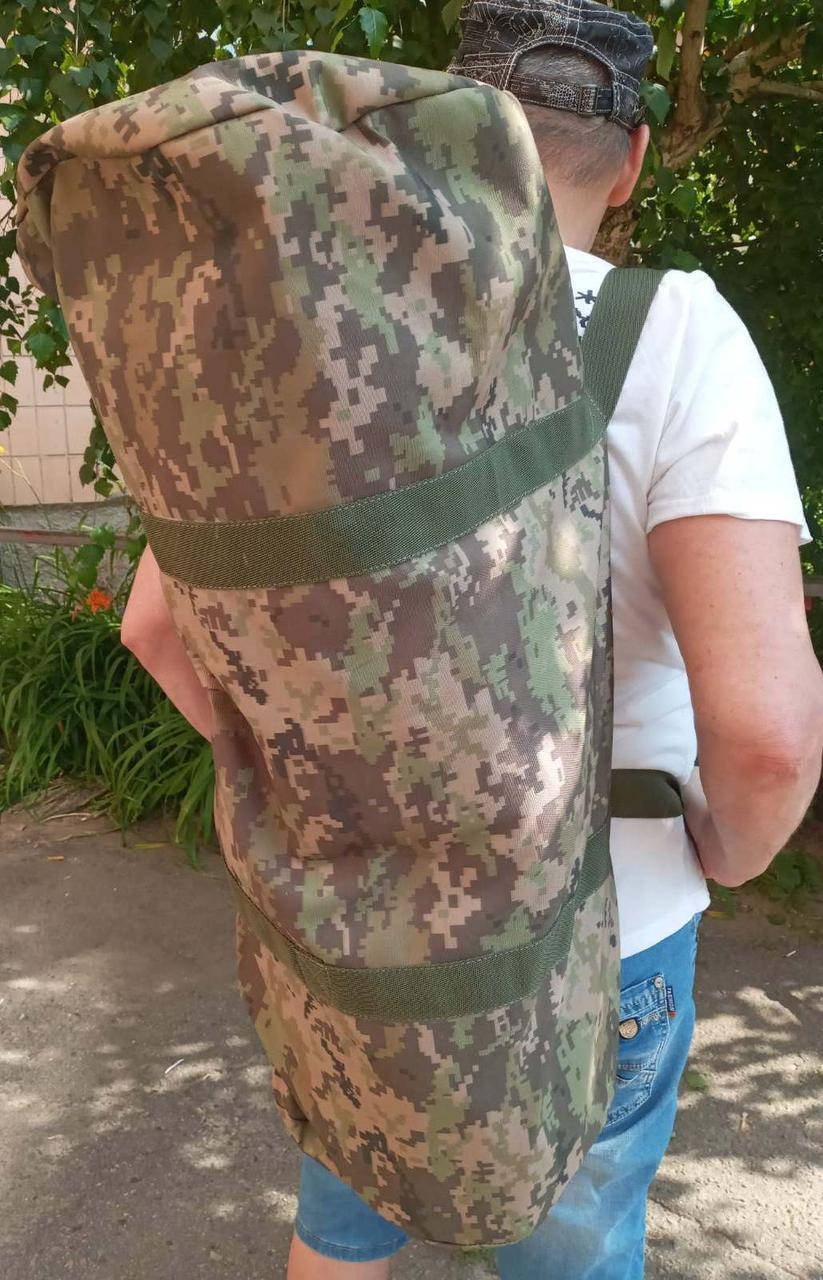 

Армейский вещевой баул пиксель, сумка военная 60 л, рюкзак военный, Камуфляж пиксель