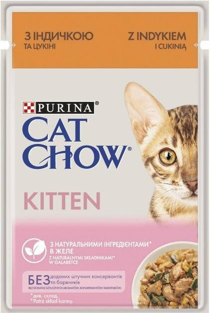 

Влажный корм для котят Purina Cat Chow Kitten с индейкой и цуккини 85 г Акция
