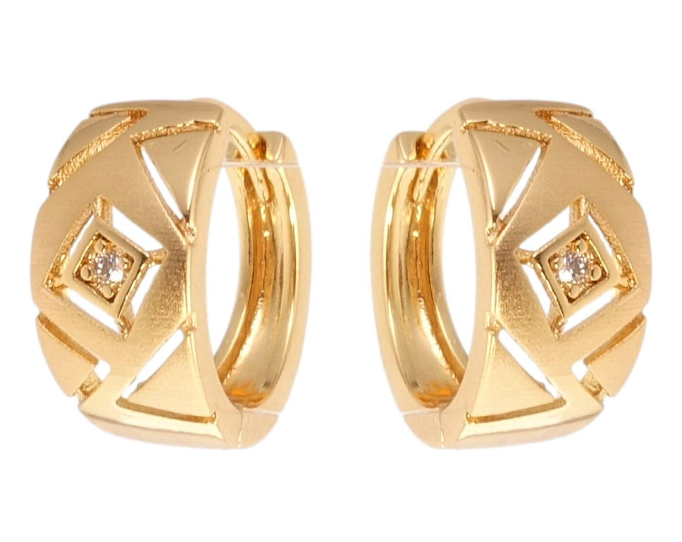 

Серьги Xuping Позолота 18K колечки "Декоративный резной орнамент с напылением"