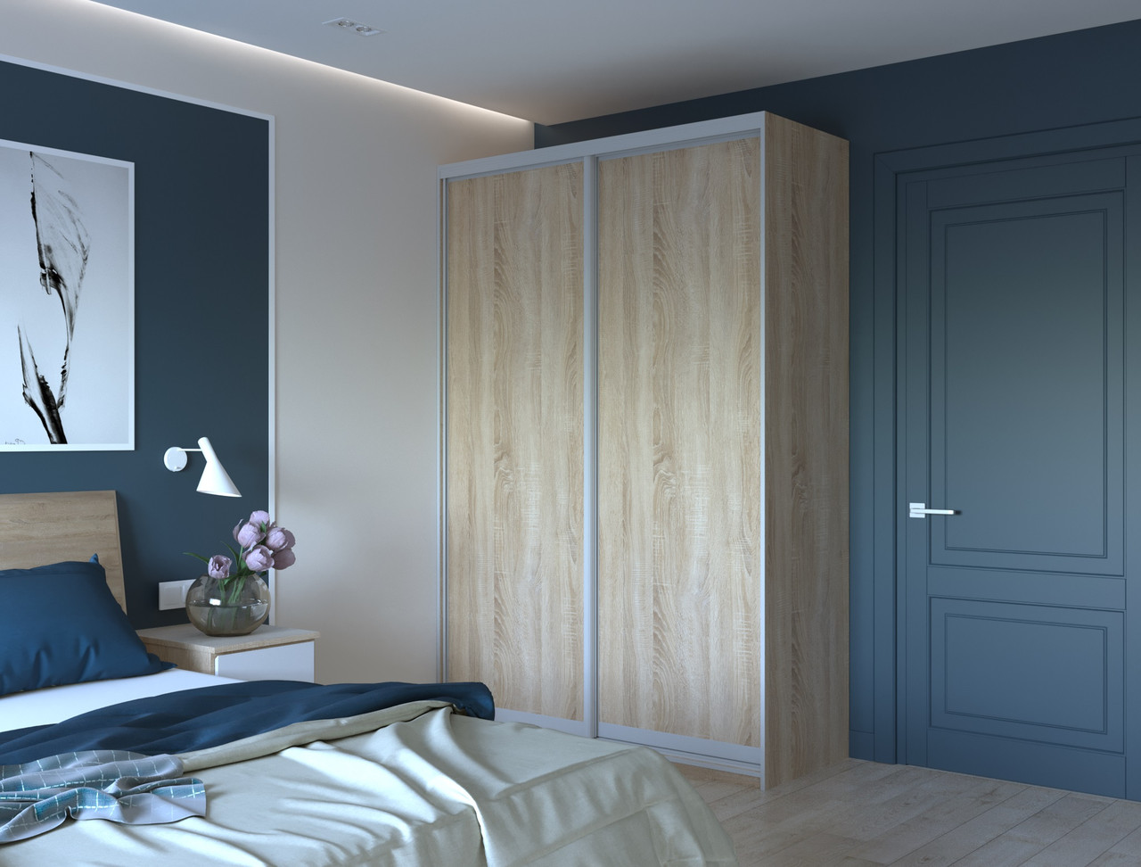 Шафа купе Doros Сіті Лайт Дуб Cонома 2 ДСП 150х45х225 (42002013) 3