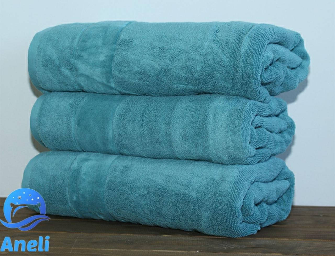 

Полотенце 70х140 Турецкое Velur Махровое Хлопковое Мягкое Плотное, Бирюзовый