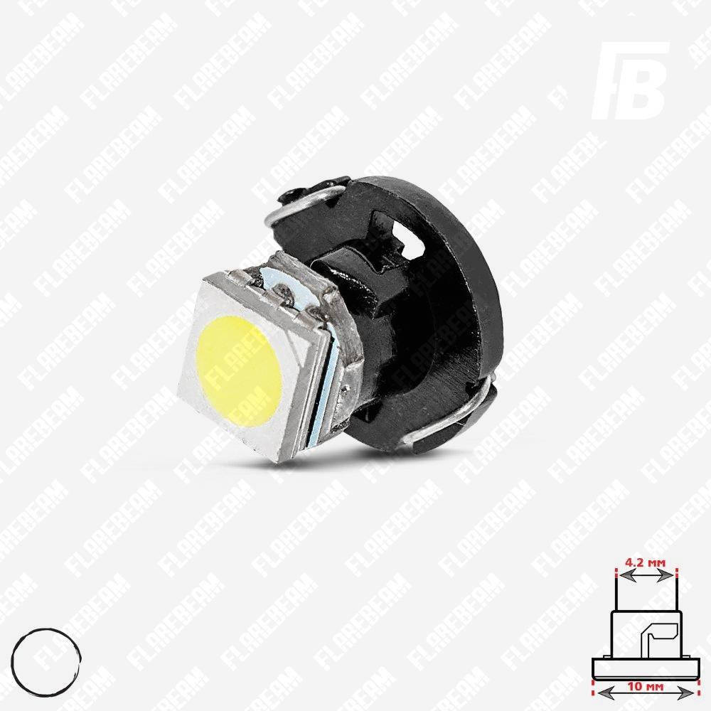 

Лампа LED цоколь T4.2 (Neo Wedge 6 мм, 10 мм), 12 В, SMD 5050*01 (белый)