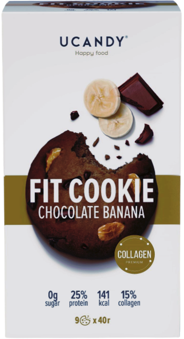 

Протеиновое печенье Ucandy Fit cookies Collagen Шоколад-Банан (40 грамм)