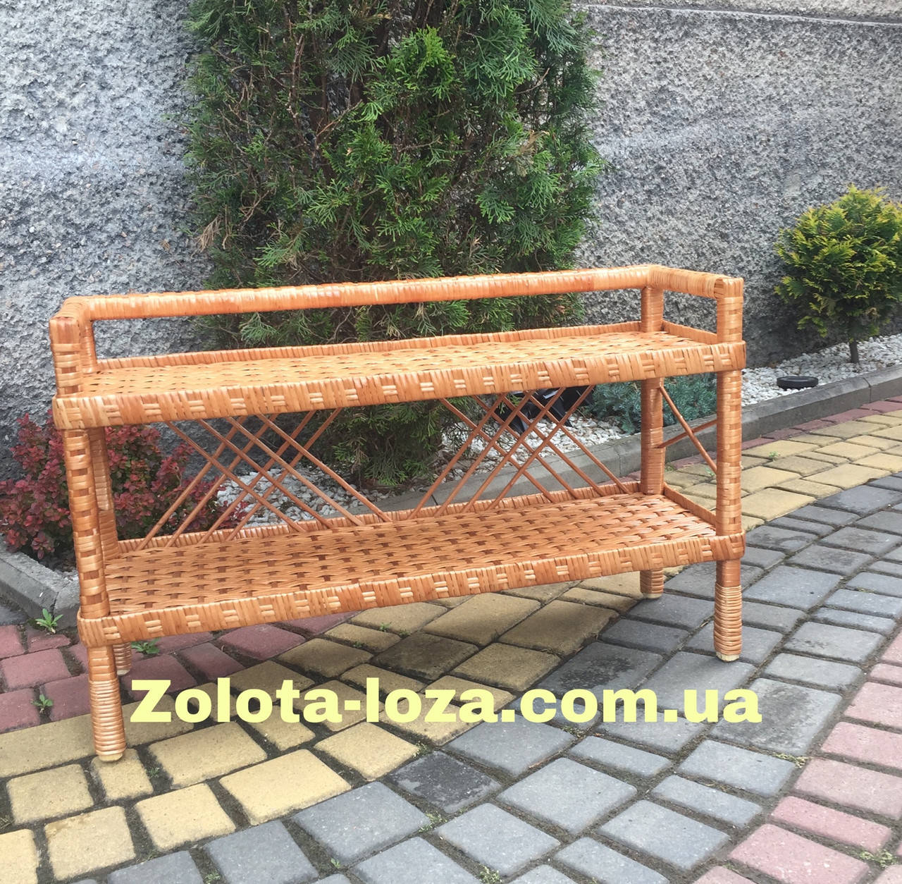 

Плетёная полка из лозы для обуви. Арт:1258