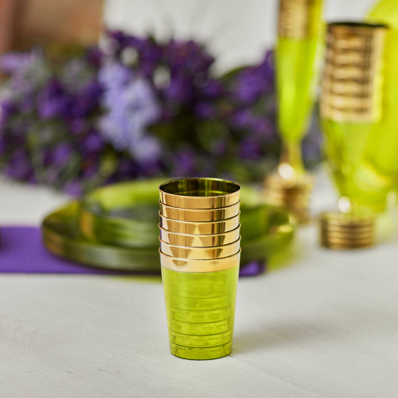 

Стаканы пластиковые 220 мл 6 шт плотные для фуршета и праздника Capital For People зеленые., Зелёный