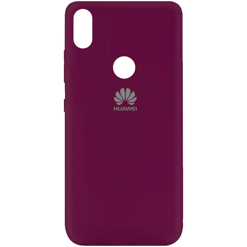 

Силиконовый чехол для Huawei P Smart Plus Бордовый микрофибра soft touch
