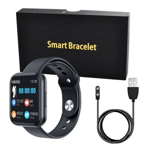 

Смарт часы T88 Чёрные Умный фитнес трекер - браслет спортивные мужские женские для детей Smart Watch T 88