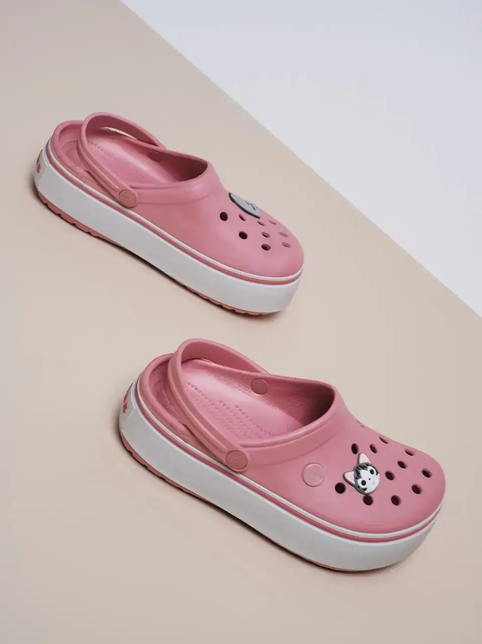 

Кроксы Crocband Platform Clog розовые