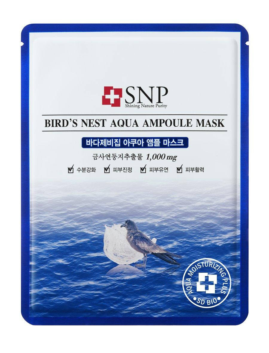 

Омолаживающая маска для лица с экстрактом ласточкиного гнезда SNP Bird's Nest Aqua Ampoule Mask, 25мл
