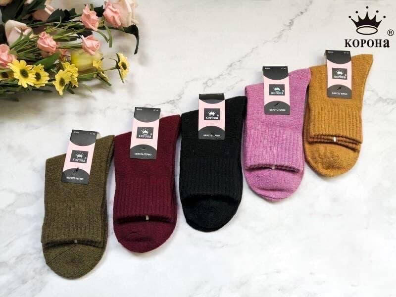 

Женские термоноски Ангора Теплые шерстяные носки Корона, Разные цвета