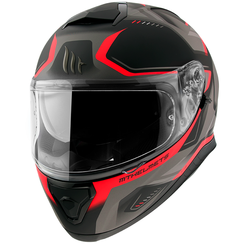 

Мотошлем MT THUNDER 3 SV Turbine Matt Fluor Red, Красный