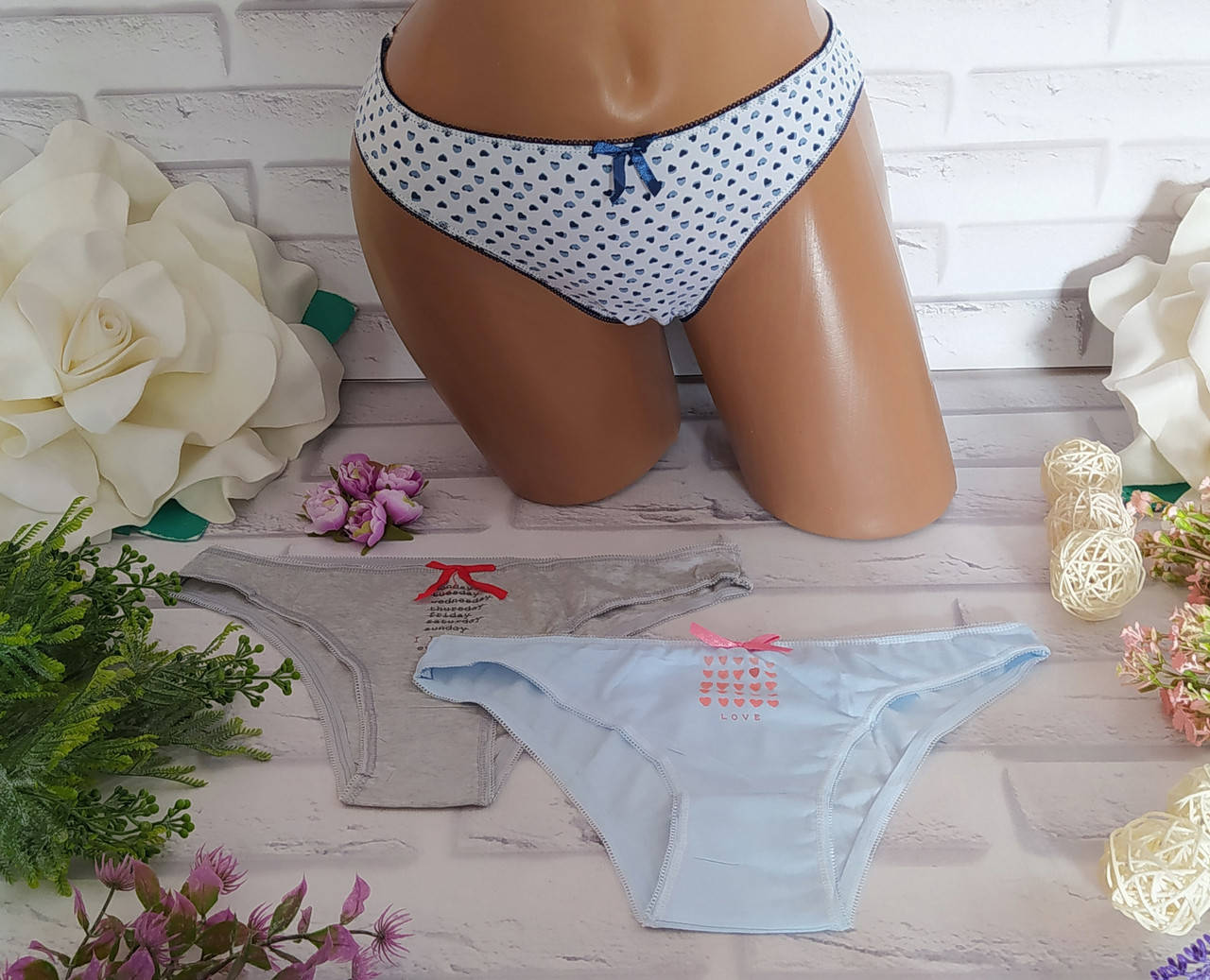 

Трусы женские 3XL- (р. 46-48) хлопок, Разные цвета