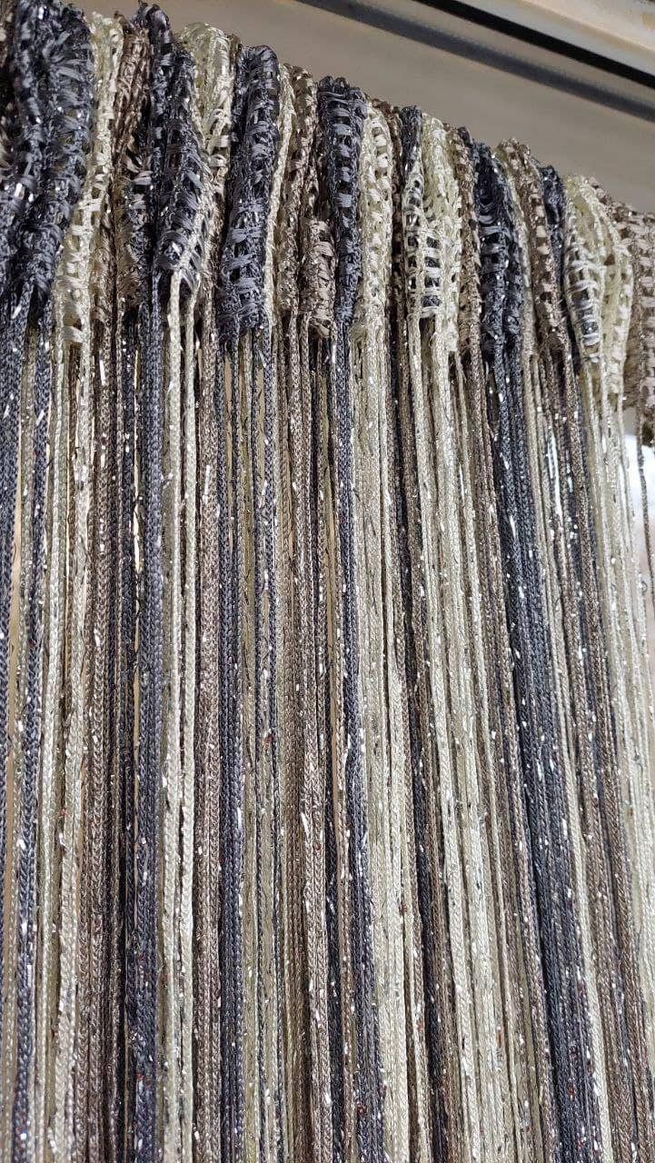 

Шторы нити кисея с люрексом радужные № 202-203-207 мышиный/молочный/графит 3 м на 2.8 м более 50-ти расцветок, Темно-серый