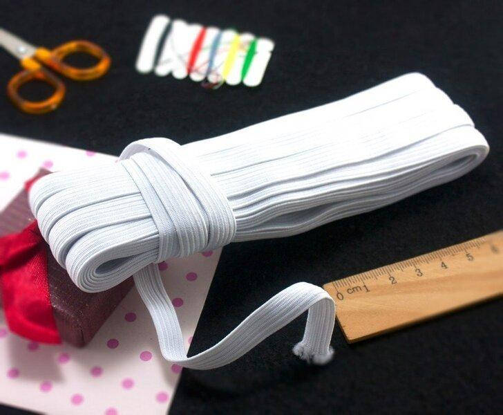 

03 Резинка бельевая белая 10мм - Резинка для трусов и шитья (9-10м.) (653-Т-0648), Белый