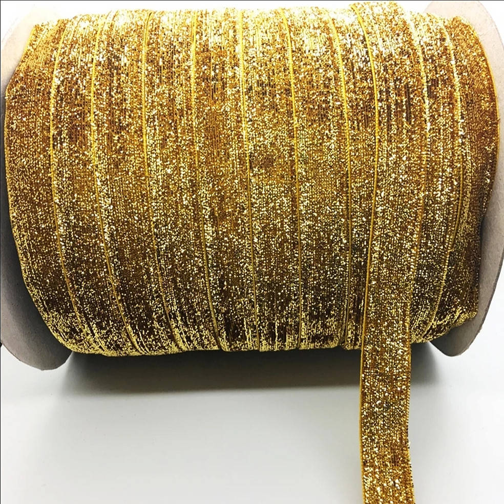 

Бархатная лента с люрексом 1см