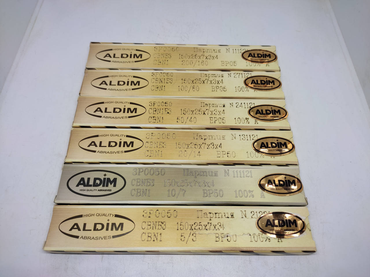 

Эльборовые бруски ALDIM - набор МФФ 150х25х7х3 из 6 шт